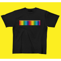 「整列！色鉛筆」黒Tシャツ商品画像