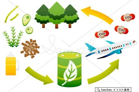 持続可能なジェット燃料(SAF)の循環イメージ図